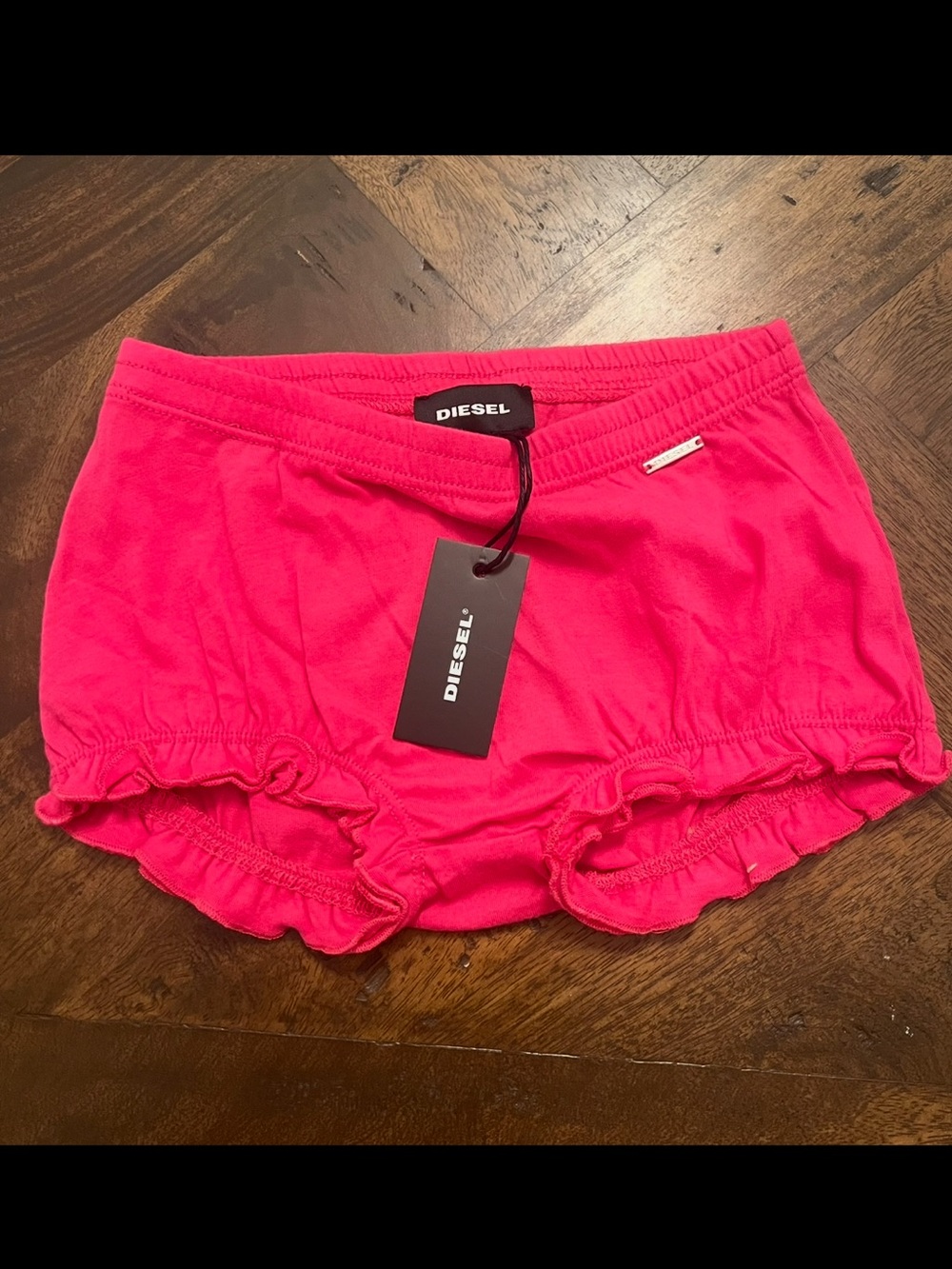 Diesel Hot Pink Ruffle-Trim Baby Shorts/ Bloomers